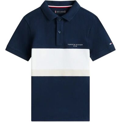 Tommy Hilfiger Mini Corp Emb Clrblock Polo Ss 140 Navy 140 Tommy Hilfiger Mini Corp Emb Clrblock Polo Ss 140 Navy 140