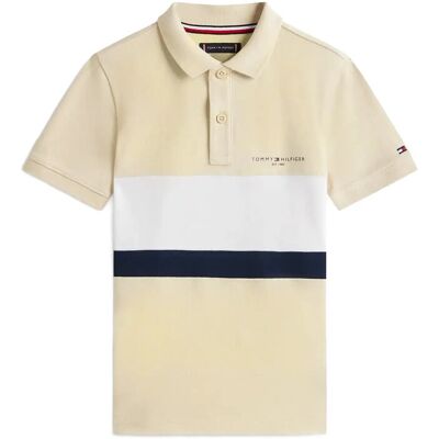 Tommy Hilfiger Mini Corp Emb Clrblock Polo Ss 140 Beige 140 Tommy Hilfiger Mini Corp Emb Clrblock Polo Ss 140 Beige 140