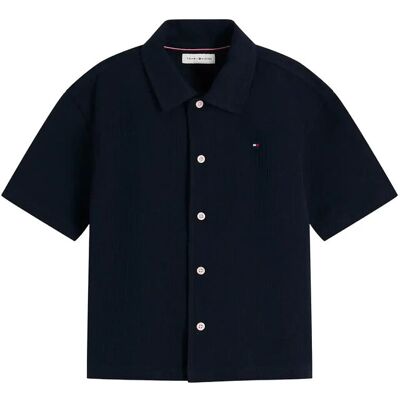 Tommy Hilfiger Jersey Seersucker Shirt Ss 176 Navy 176 Tommy Hilfiger Jersey Seersucker Shirt Ss 176 Navy 176
