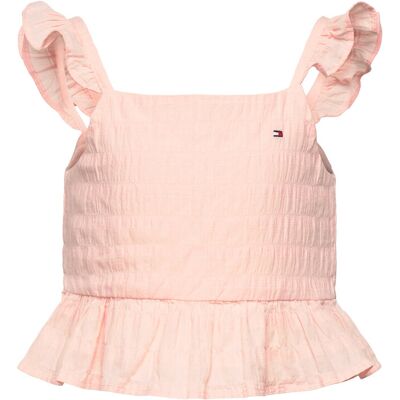 Tommy Hilfiger Textured Cotton Top Slvls 164 Coral 164 Tommy Hilfiger Textured Cotton Top Slvls 164 Coral 164