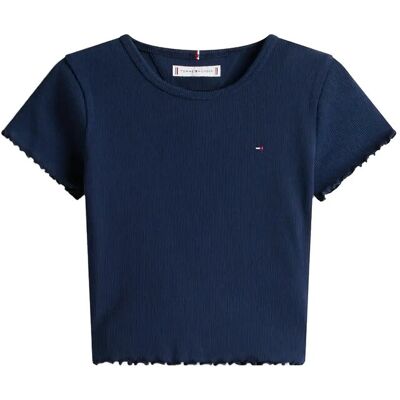 Tommy Hilfiger Essential Rib Top Ss 140 Navy 140 Tommy Hilfiger Essential Rib Top Ss 140 Navy 140