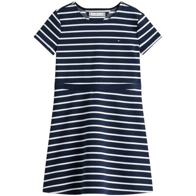 Tommy Hilfiger Essential Punto Skater Dress Ss 164 Navy 164 Tommy Hilfiger Essential Punto Skater Dress Ss 164 Navy 164