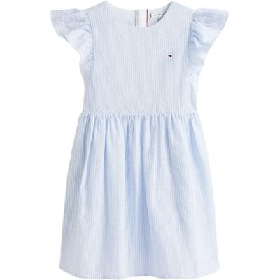Tommy Hilfiger Seersucker Dress Ss 140 Blue 140 Tommy Hilfiger Seersucker Dress Ss 140 Blue 140
