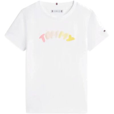 Tommy Hilfiger Tommy Puff Print Tee Ss 140 White 140 Tommy Hilfiger Tommy Puff Print Tee Ss 140 White 140