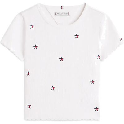Tommy Hilfiger Rib Star Top 152 White 152 Tommy Hilfiger Rib Star Top 152 White 152