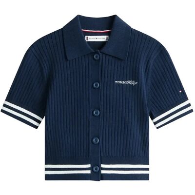 Tommy Hilfiger Sweater Rib Polo Ss 140 Navy 140 Tommy Hilfiger Sweater Rib Polo Ss 140 Navy 140