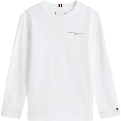 Tommy Hilfiger Mini Corp T-Shirt Ls 128 White 128 Tommy Hilfiger Mini Corp T-Shirt Ls 128 White 128