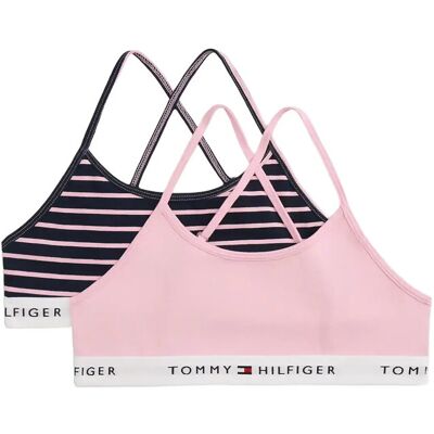 Tommy Hilfiger 2 Pk Strappy Bralette Print 128-140 Pink 128-140 Tommy Hilfiger 2 Pk Strappy Bralette Print 128-140 Pink 128-140