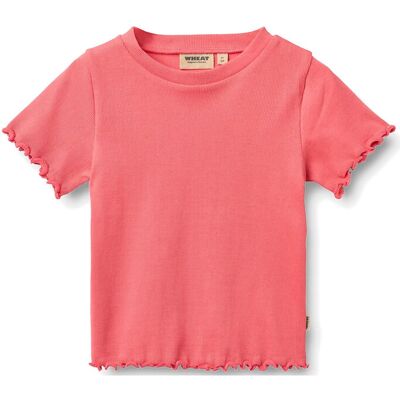 Wheat Rib T-Shirt S/S Alicia 122 Coral 122 Wheat Rib T-Shirt S/S Alicia 122 Coral 122