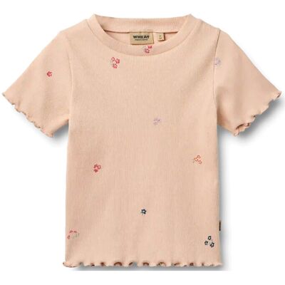 Wheat Rib T-Shirt S/S Alicia 104 Pink 104 Wheat Rib T-Shirt S/S Alicia 104 Pink 104