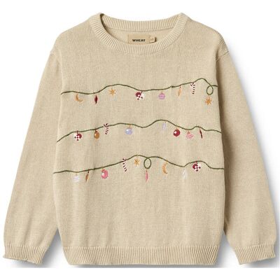 Wheat Knit Pullover Embr. Lisa 122 Beige 122 Wheat Knit Pullover Embr. Lisa 122 Beige 122