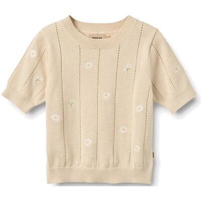 Wheat Knit Top S/S Malvina 116 Beige 116 Wheat Knit Top S/S Malvina 116 Beige 116
