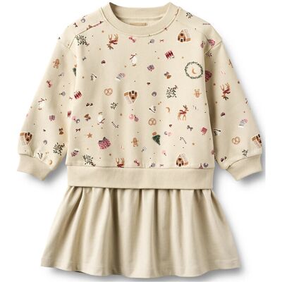Wheat Sweat Dress L/S Maggie 98 Beige 98 Wheat Sweat Dress L/S Maggie 98 Beige 98