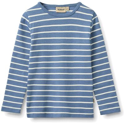 Wheat T-Shirt L/S Stig 128 Blue 128 Wheat T-Shirt L/S Stig 128 Blue 128