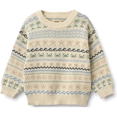 Wheat Jacquard Pullover August 122 Beige 122 Wheat Jacquard Pullover August 122 Beige 122