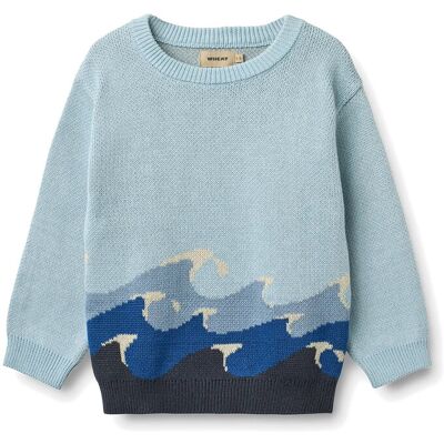 Wheat Jacquard Pullover Knud 98 Blue 98 Wheat Jacquard Pullover Knud 98 Blue 98
