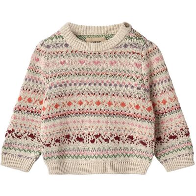 Wheat Jacquard Pullover Olga 86 Pink 86 Wheat Jacquard Pullover Olga 86 Pink 86
