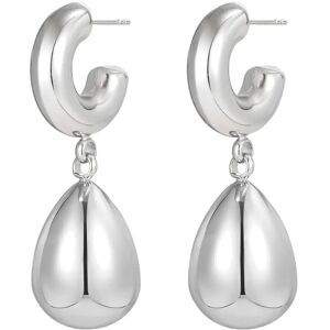 Bud To Rose Chunky Hoop Drop Earring Silver ONE SIZE Silver ONE SIZE Bud To Rose Chunky Hoop Drop Earring Silver ONE SIZE Silver ONE SIZE