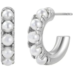 Bud To Rose Pearl Creole Earring Silver ONE SIZE White ONE SIZE Bud To Rose Pearl Creole Earring Silver ONE SIZE White ONE SIZE
