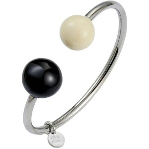Bud To Rose Globe Enamel Bangle Ivory/Black/Steel ONE SIZE Silver ONE SIZE Bud To Rose Globe Enamel Bangle Ivory/Black/Steel ONE SIZE Silver ONE SIZE