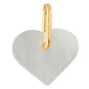 Design Letters Pearl Heart Charm - Gold 10 MM Grey 10 MM Design Letters Pearl Heart Charm - Gold 10 MM Grey 10 MM