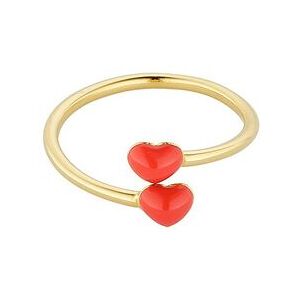 Design Letters Little Big Love Ring - Goldplated L:2CM Red L:2CM Design Letters Little Big Love Ring - Goldplated L:2CM Red L:2CM