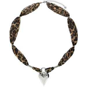 My Jewellery Necklace Leopard Cord Heart ONE SIZE Silver ONE SIZE My Jewellery Necklace Leopard Cord Heart ONE SIZE Silver ONE SIZE