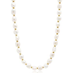 Nialaya Men's Baroque Pearl Choker ONE SIZE 51 cm White ONE SIZE 51 cm Nialaya Men's Baroque Pearl Choker ONE SIZE 51 cm White ONE SIZE 51 cm