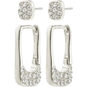 Pilgrim Instant Earrings 2-In-1 Set, Silver-Plated ONE SIZE Silver ONE SIZE Pilgrim Instant Earrings 2-In-1 Set, Silver-Plated ONE SIZE Silver ONE SIZE