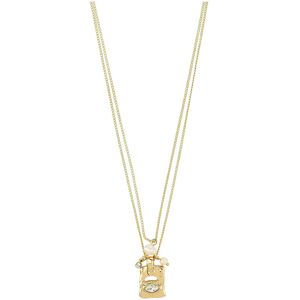 Pilgrim Fire Necklace 2-In-1 Set, Gold-Plated ONE SIZE Gold ONE SIZE Pilgrim Fire Necklace 2-In-1 Set, Gold-Plated ONE SIZE Gold ONE SIZE