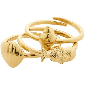 Pilgrim Breeze Rings 3-In-1 Set Gold-Plated ONE SIZE Gold ONE SIZE Pilgrim Breeze Rings 3-In-1 Set Gold-Plated ONE SIZE Gold ONE SIZE