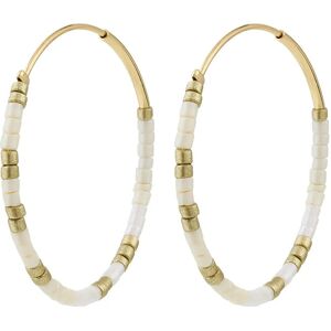 Pilgrim Alison Earrings White, Gold-Plated ONE SIZE Gold ONE SIZE Pilgrim Alison Earrings White, Gold-Plated ONE SIZE Gold ONE SIZE
