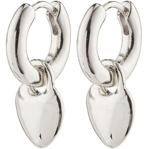 Pilgrim Sophia Heart Hoops Silver-Plated ONE SIZE Silver ONE SIZE Pilgrim Sophia Heart Hoops Silver-Plated ONE SIZE Silver ONE SIZE