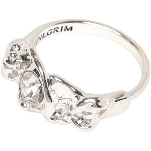Pilgrim Tina Organic Shape Crystal Ring Silver-Plated ONE SIZE Silver ONE SIZE Pilgrim Tina Organic Shape Crystal Ring Silver-Plated ONE SIZE Silver ONE SIZE
