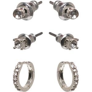 Pilgrim Sia Crystal Earrings 3-In-1 Set Silver-Plated ONE SIZE Silver ONE SIZE Pilgrim Sia Crystal Earrings 3-In-1 Set Silver-Plated ONE SIZE Silver ONE SIZE