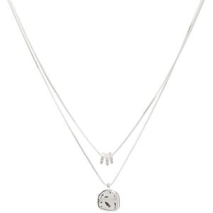 Pilgrim Ayo Necklace With Coin & Crystal Silver-Plated ONE SIZE Silver ONE SIZE Pilgrim Ayo Necklace With Coin & Crystal Silver-Plated ONE SIZE Silver ONE SIZE