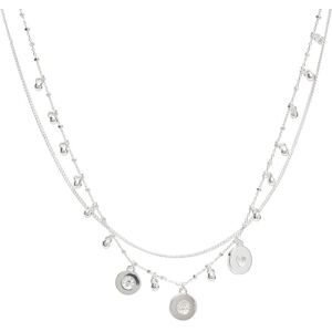 Pilgrim Veronica Coins & Crystal Necklace Silver-Plated ONE SIZE Silver ONE SIZE Pilgrim Veronica Coins & Crystal Necklace Silver-Plated ONE SIZE Silver ONE SIZE
