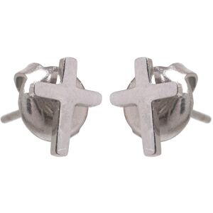 Samie Cross - Earstuds Steel PAIR Silver PAIR Samie Cross - Earstuds Steel PAIR Silver PAIR