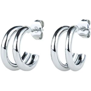 Timi of Sweden Heylin - Double Hoop Earrings Stainless Steel ONE SIZE Silver ONE SIZE Timi of Sweden Heylin - Double Hoop Earrings Stainless Steel ONE SIZE Silver ONE SIZE