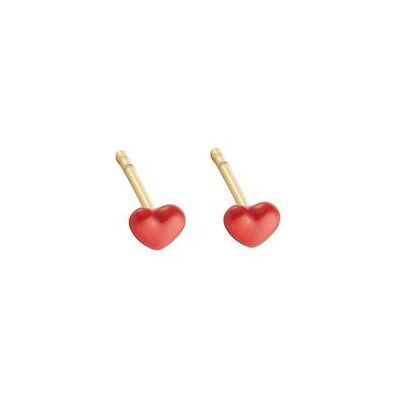 Design Letters Little Big Love Earstuds (Set Of 2 Pcs) - Goldplated L:13MM Red L:13MM Design Letters Little Big Love Earstuds (Set Of 2 Pcs) - Goldplated L:13MM Red L:13MM