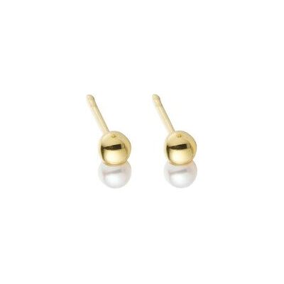 Design Letters Duo Pearl Stud - Goldplated (Set Of 2) L:14MM Gold L:14MM Design Letters Duo Pearl Stud - Goldplated (Set Of 2) L:14MM Gold L:14MM
