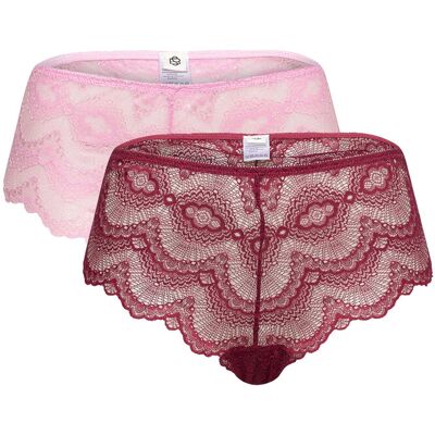 Becksöndergaard Wave Lace Cassia Hipster 2 Pack S Pink S Becksöndergaard Wave Lace Cassia Hipster 2 Pack S Pink S
