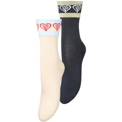 Becksöndergaard Hearty Bam Sock 2 Pack 37-39 Navy 37-39 Becksöndergaard Hearty Bam Sock 2 Pack 37-39 Navy 37-39