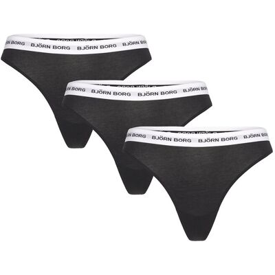 Björn Borg Logo Thong 3P L Black L Björn Borg Logo Thong 3P L Black L