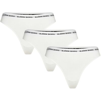 Björn Borg Logo Thong 3P L White L Björn Borg Logo Thong 3P L White L