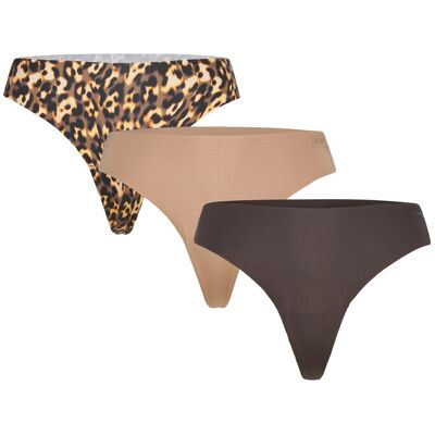 Björn Borg Invisible Thong 3P XS Brown XS Björn Borg Invisible Thong 3P XS Brown XS