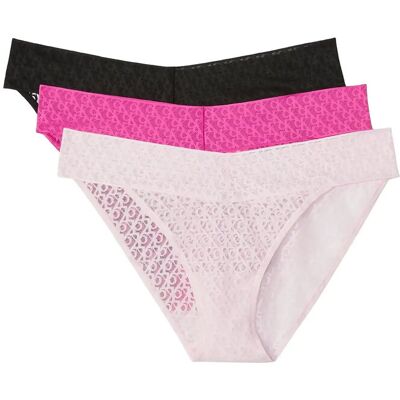 Calvin Low Rise Bikini 3Pk M Pink M Calvin Low Rise Bikini 3Pk M Pink M