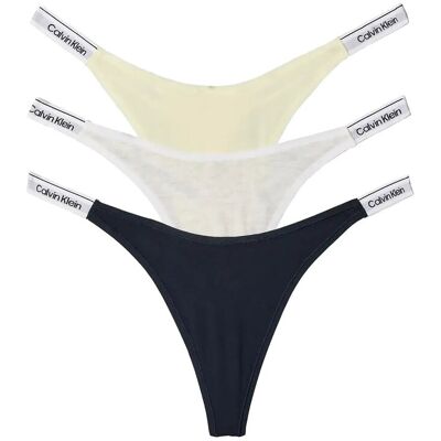 Calvin Dipped Thong 3Pk L Patterned L Calvin Dipped Thong 3Pk L Patterned L
