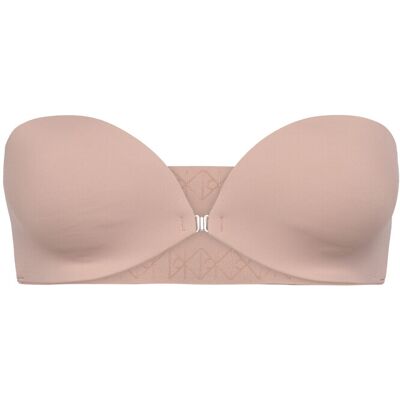 Calvin Front Clasp Pu Strapless L Beige L Calvin Front Clasp Pu Strapless L Beige L