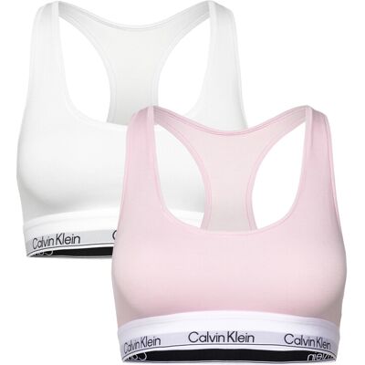 Calvin Bralette 2Pk M White M Calvin Bralette 2Pk M White M